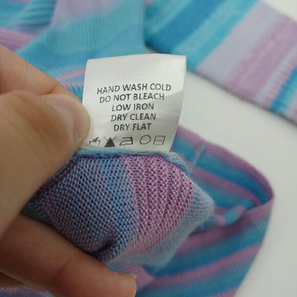 Tularosa Revolve Kinsley Dress In Multi Pastel Striped Wool Off The Shoulder S - Picture 9 of 10